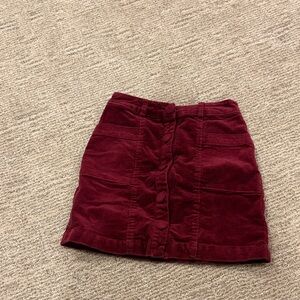 Burgundy Corduroy Skirt